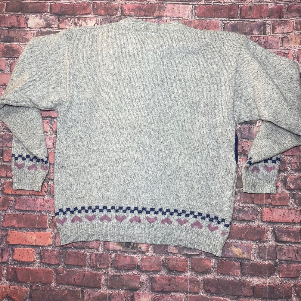 Vintage Womens Farm Cottage Core Sweater Wool Blend Rabbits Sheep 90s - Picture 6 of 8